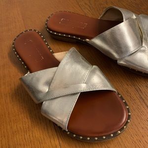 Silver metallic sandals